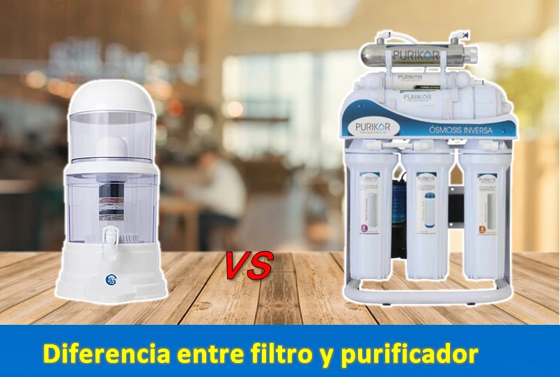 Diferencia entre filtro de agua y purificador de agua